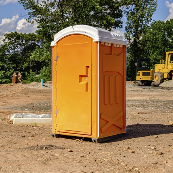 how often are the portable restrooms cleaned and serviced during a rental period in Sully County South Dakota